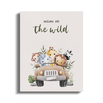 Premium Poster of Welcome Into the Wild Nursery Wall Art Canvas Wraps