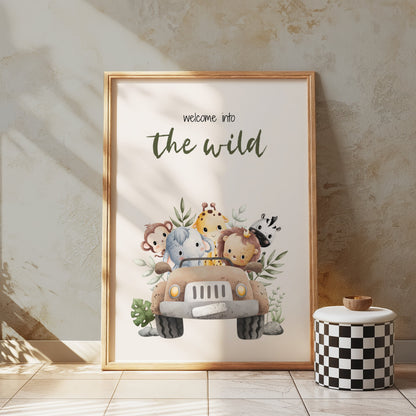 Premium Poster of Welcome Into the Wild Safari Animal Themed Posters