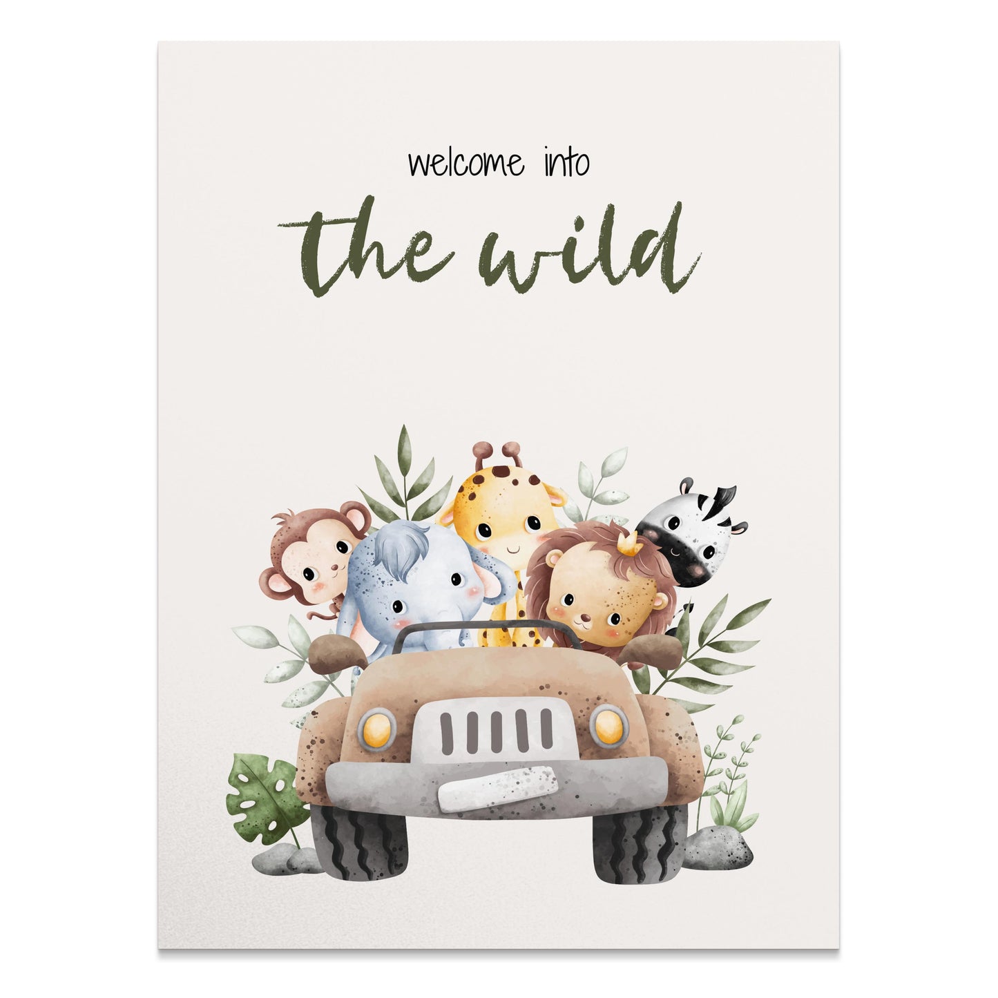 Premium Poster of Welcome Into the Wild Safari Animal Themed Posters