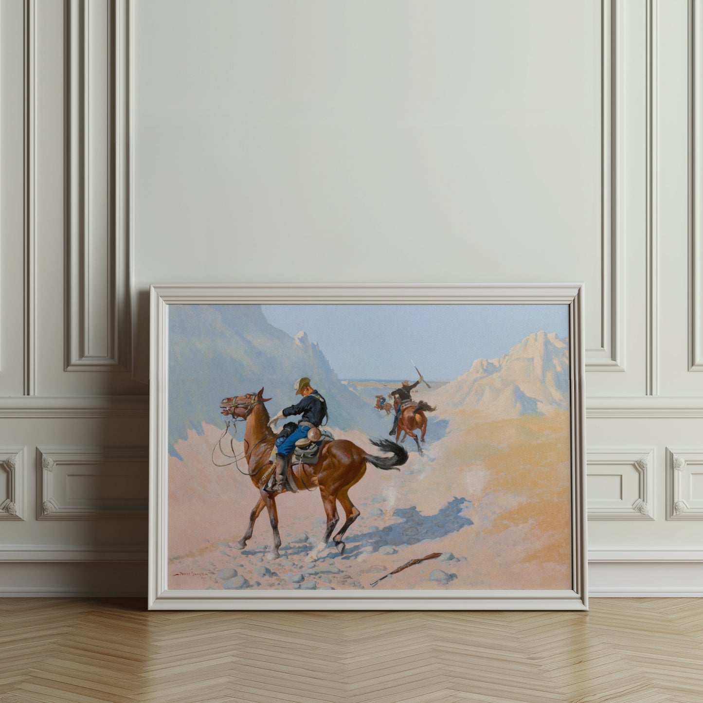 Premium Poster of Western Adventure Cowboys in the Desert Landscape Posters