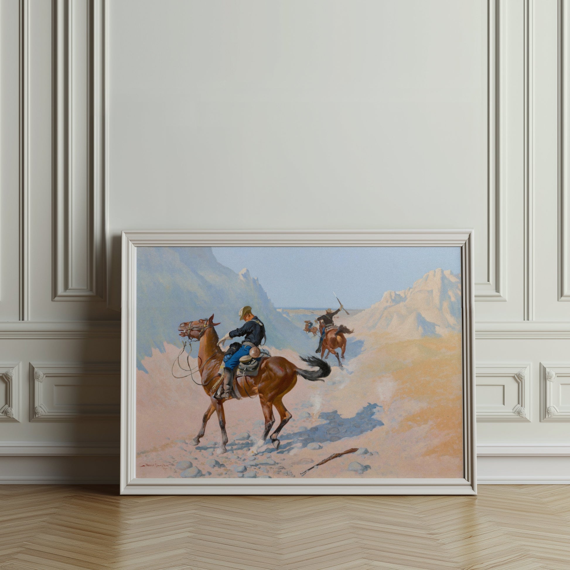 Premium Poster of Western Adventure Cowboys in the Desert Landscape Posters