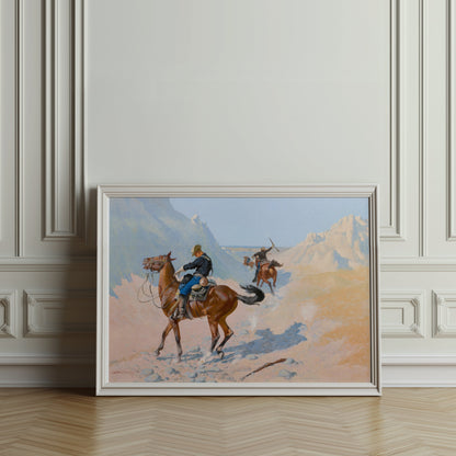 Premium Poster of Western Adventure Cowboys in the Desert Landscape Posters
