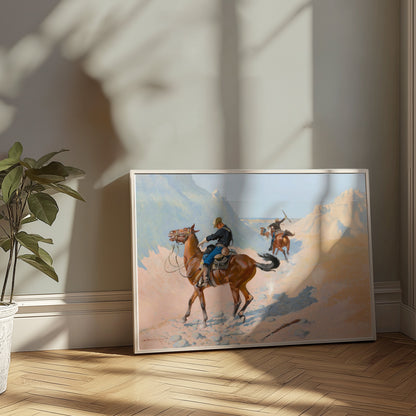 Premium Poster of Western Adventure Cowboys in the Desert Landscape Posters