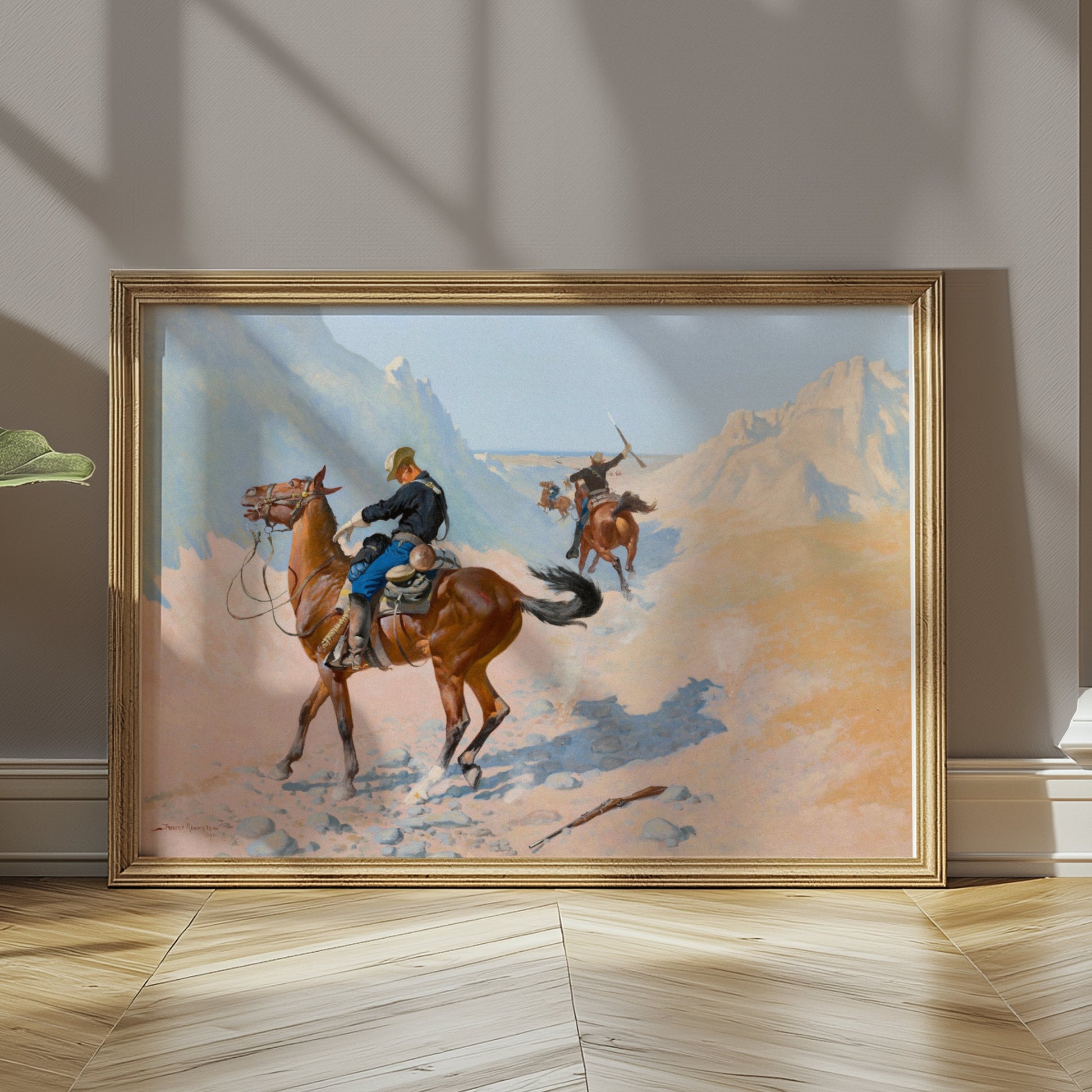 Premium Poster of Western Adventure Cowboys in the Desert Landscape Posters