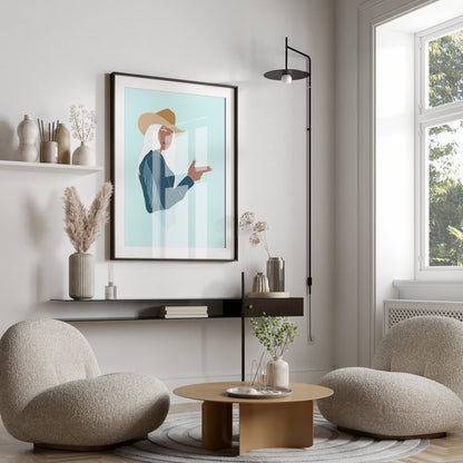 Premium Poster of Western Style Art with Woman in Cowboy Hat Posters