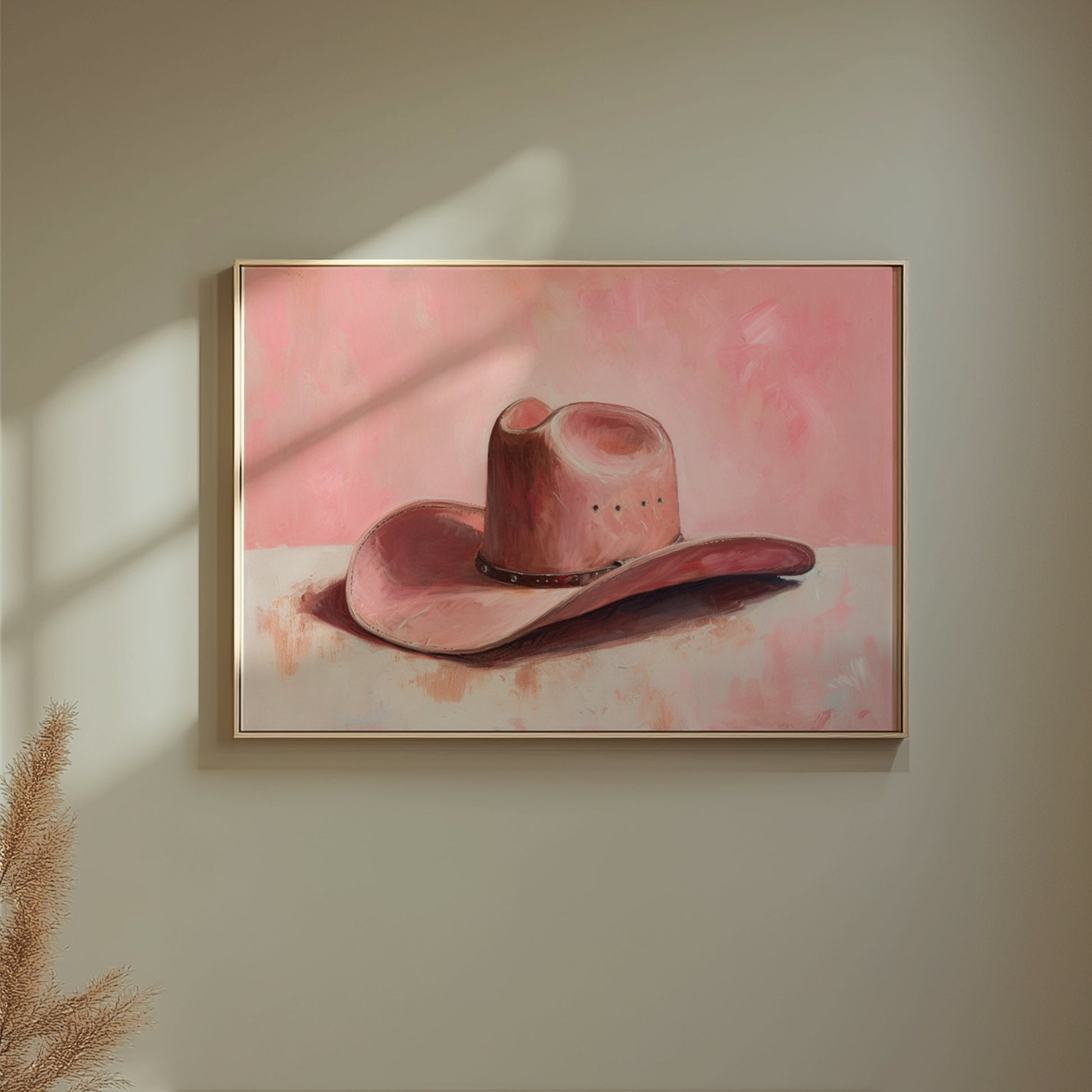Premium Poster of Western Theme Pink Hat Artwork Posters