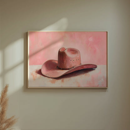 Premium Poster of Western Theme Pink Hat Artwork Posters