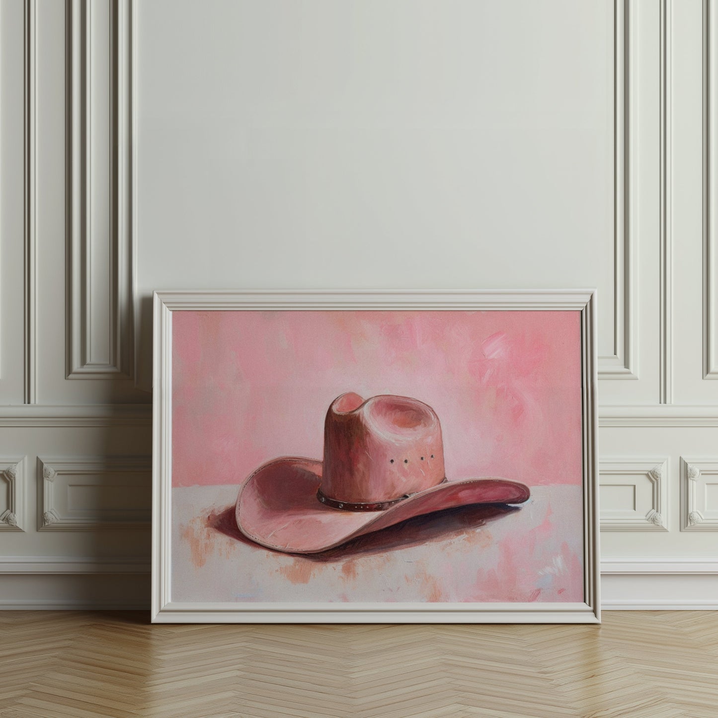 Premium Poster of Western Theme Pink Hat Artwork Posters
