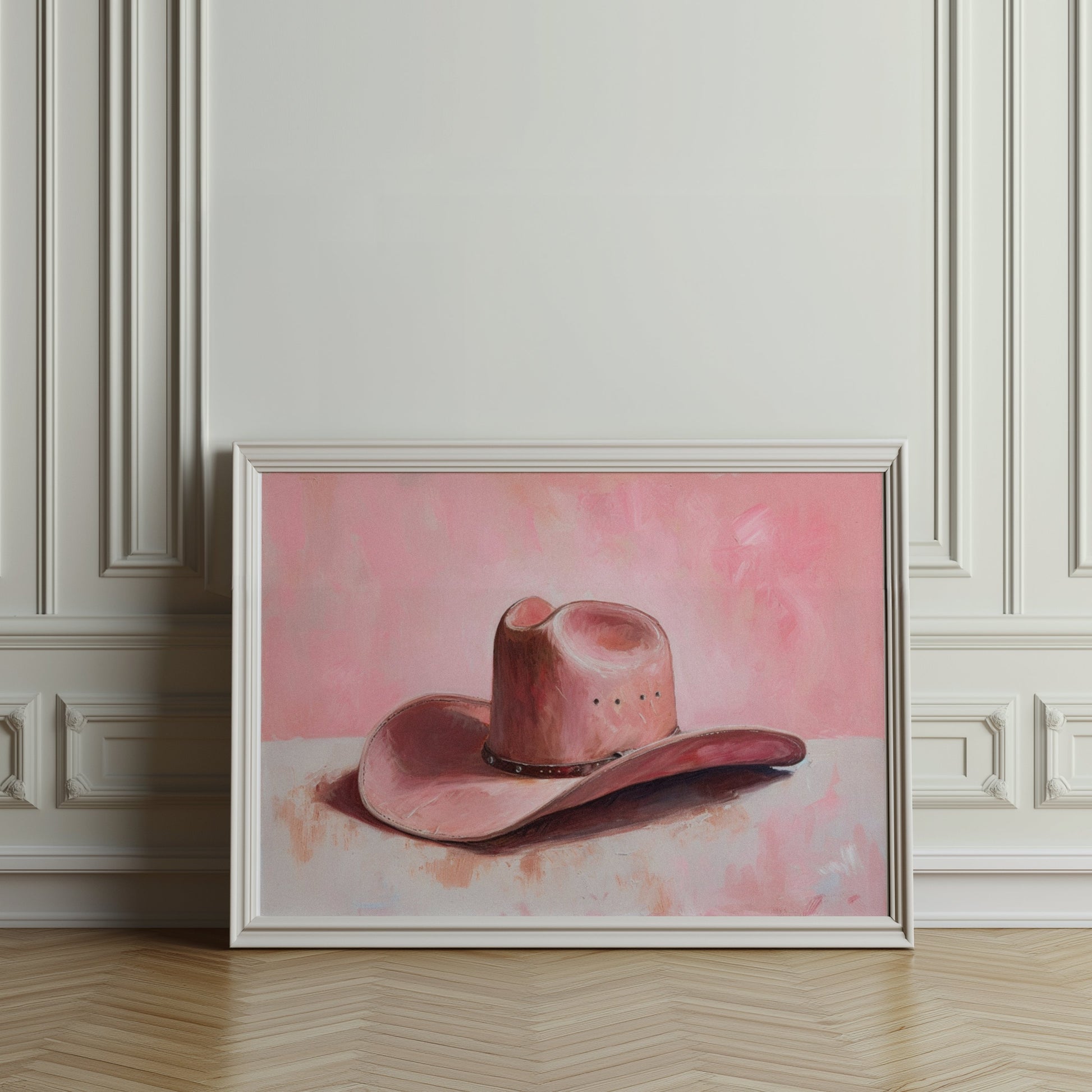 Premium Poster of Western Theme Pink Hat Artwork Posters