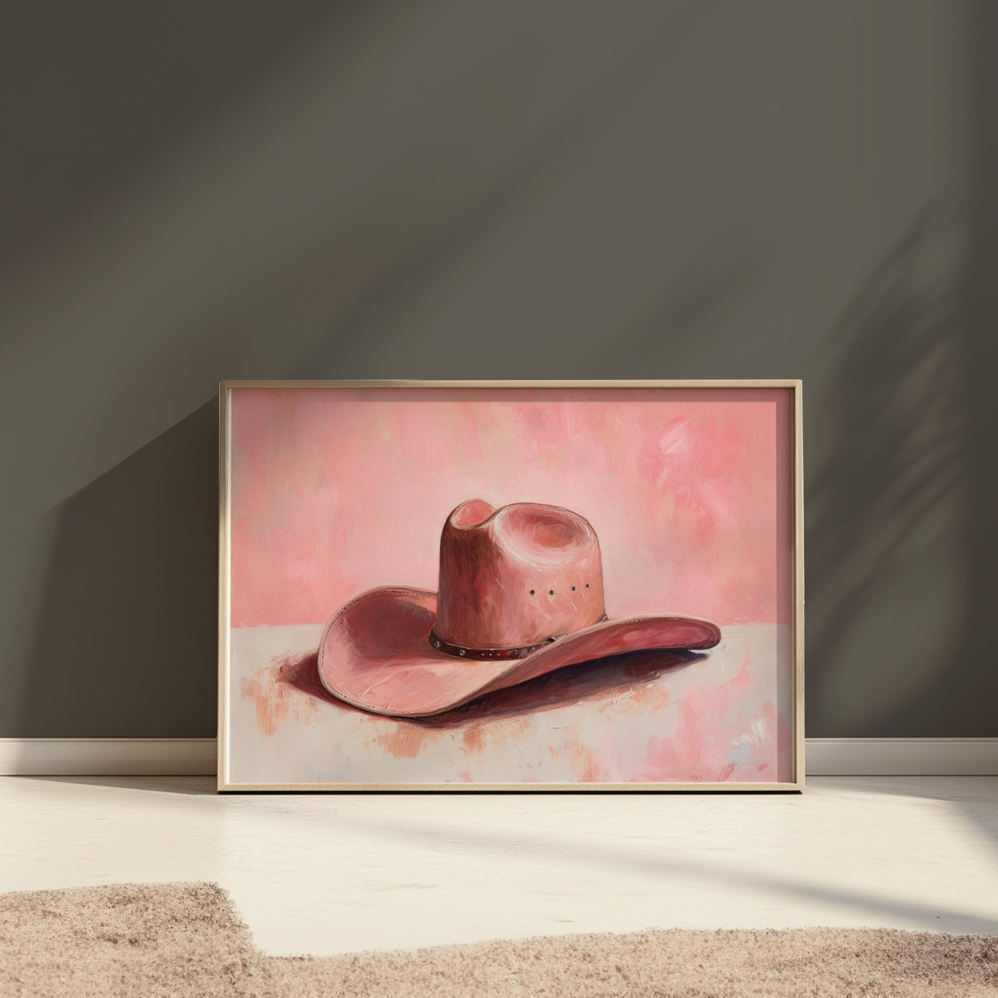 Premium Poster of Western Theme Pink Hat Artwork Posters