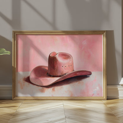 Premium Poster of Western Theme Pink Hat Artwork Posters