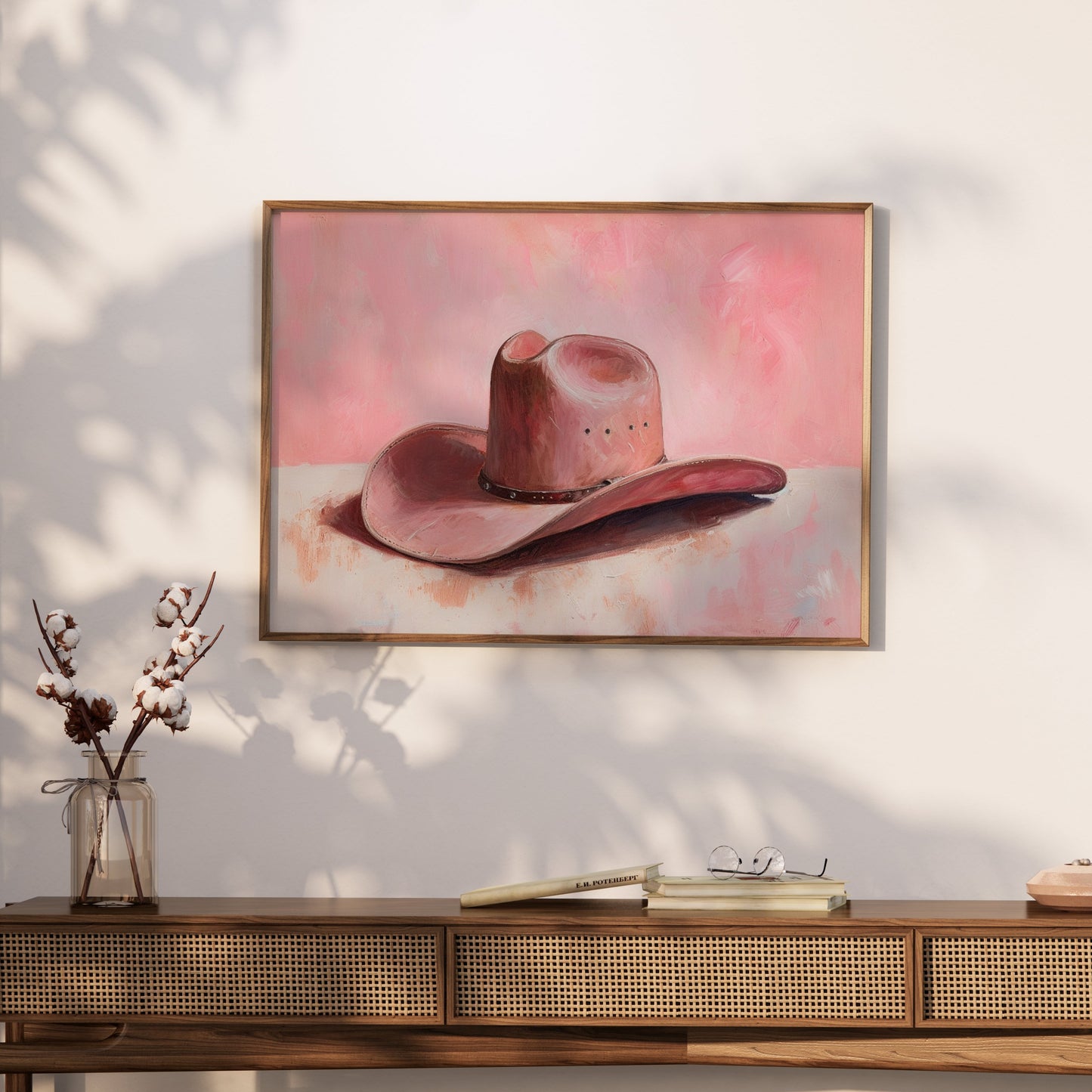 Premium Poster of Western Theme Pink Hat Artwork Posters
