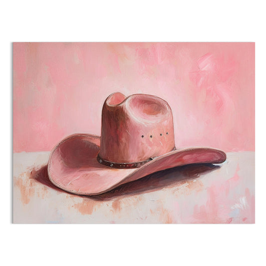 Premium Poster of Western Theme Pink Hat Artwork Posters