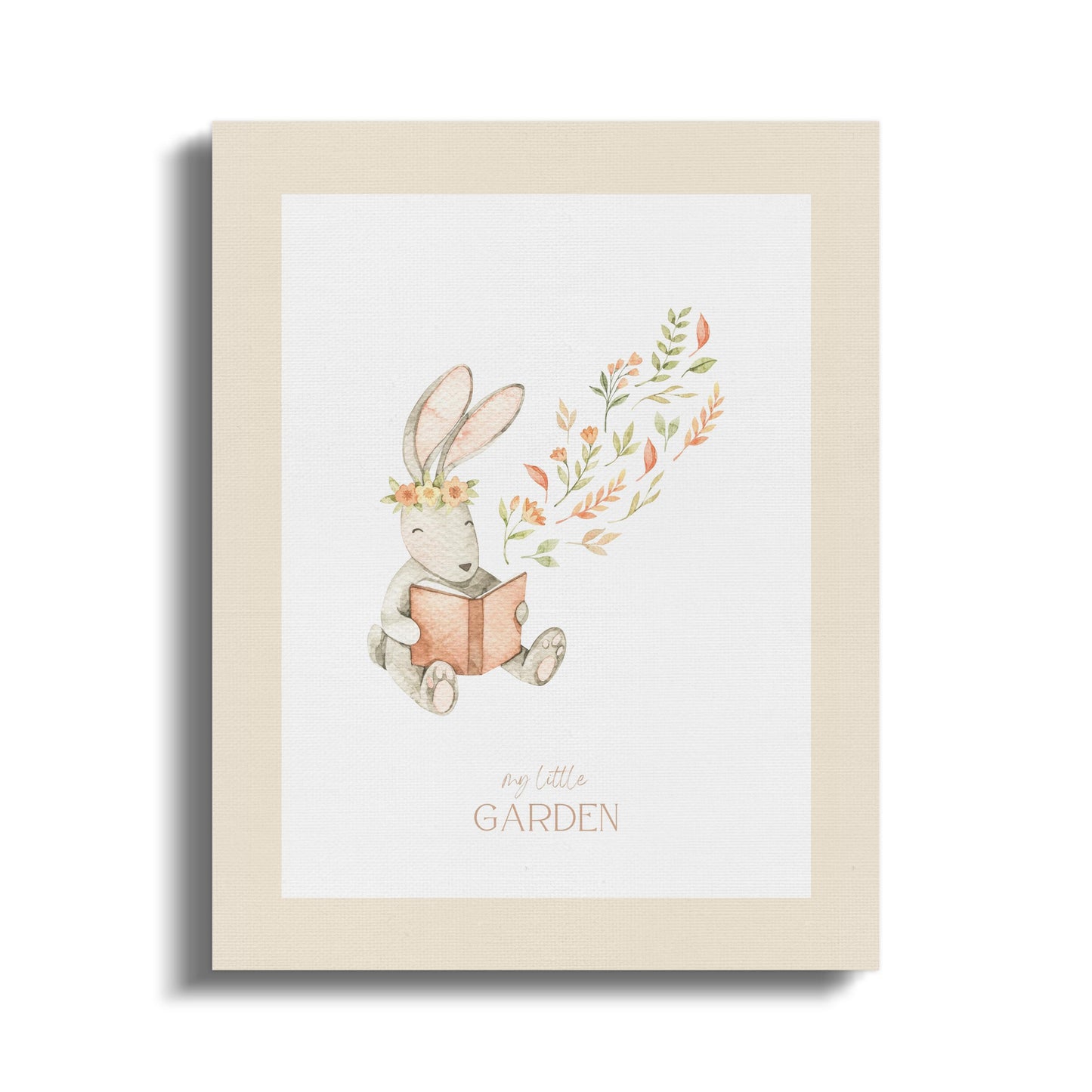 Premium Poster of Whimsical Bunny Reading My Little Garden Canvas Wraps