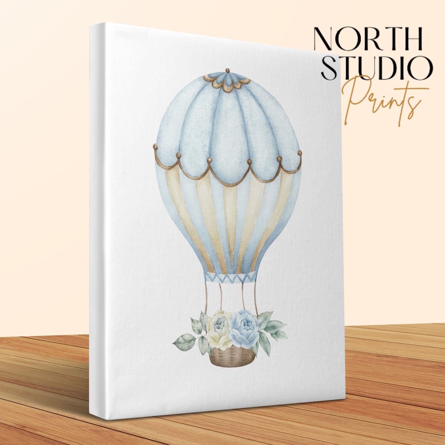 Premium Poster of Whimsical Hot Air Balloon Nursery Wall Art Canvas Wraps