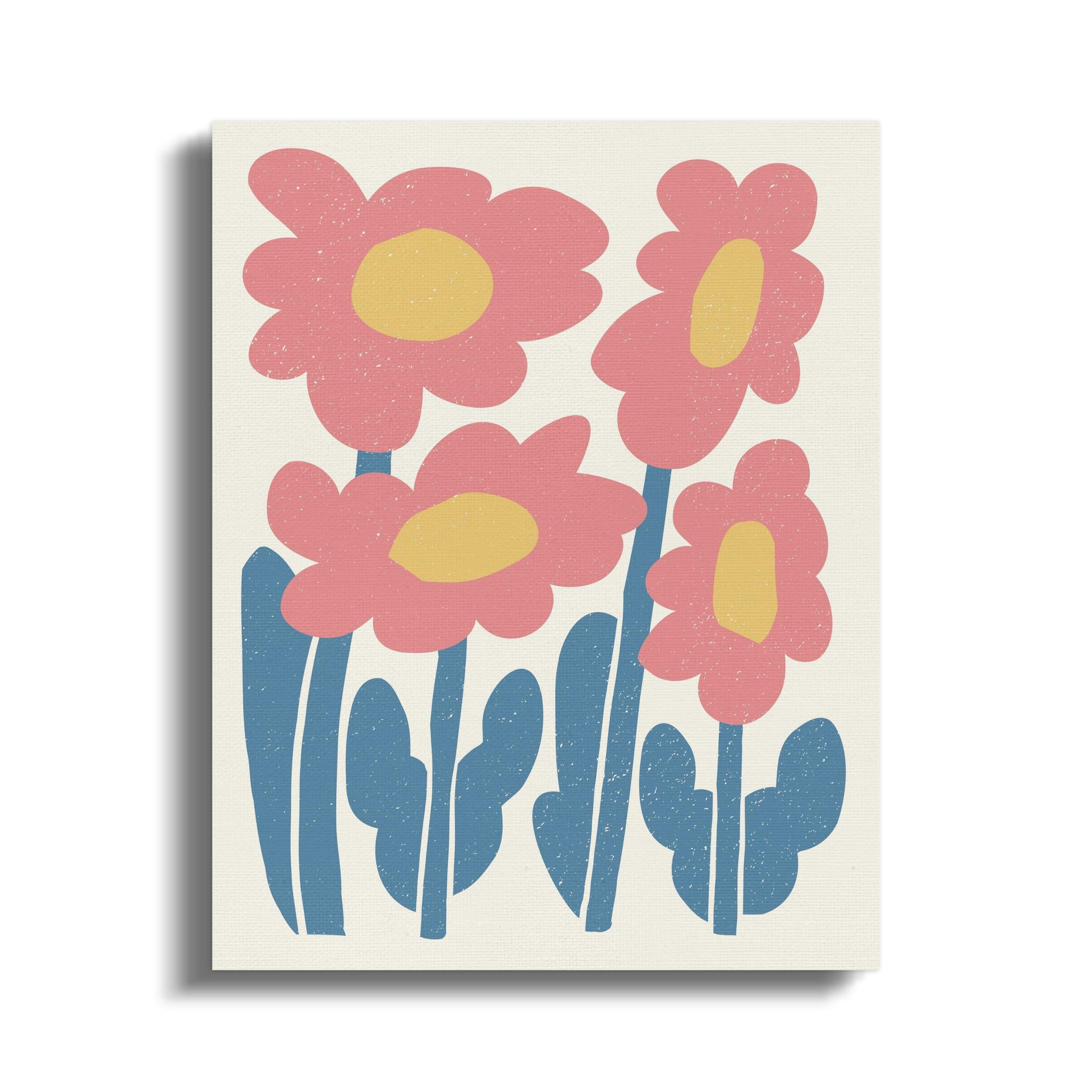 Premium Poster of Whimsical Pink Flower Illustration Canvas Wraps