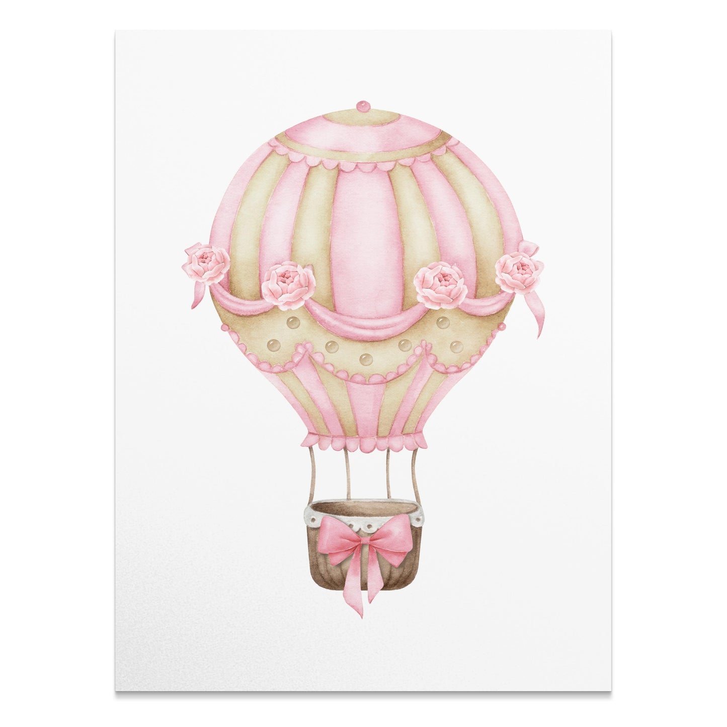 Premium Poster of Whimsical Pink Hot Air Balloon Art Prints Posters