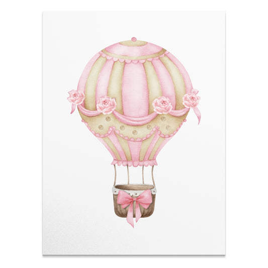 Premium Poster of Whimsical Pink Hot Air Balloon Art Prints Posters