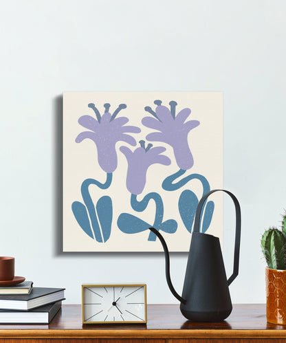 Premium Poster of Whimsical Purple Flowers Floral Wall Art Canvas Wraps