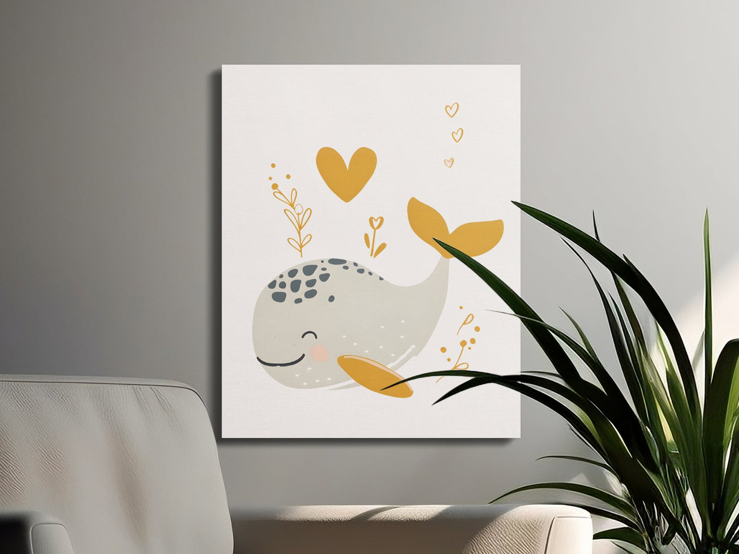 Premium Poster of Whimsical Whale Nursery Wall Art Canvas Wraps