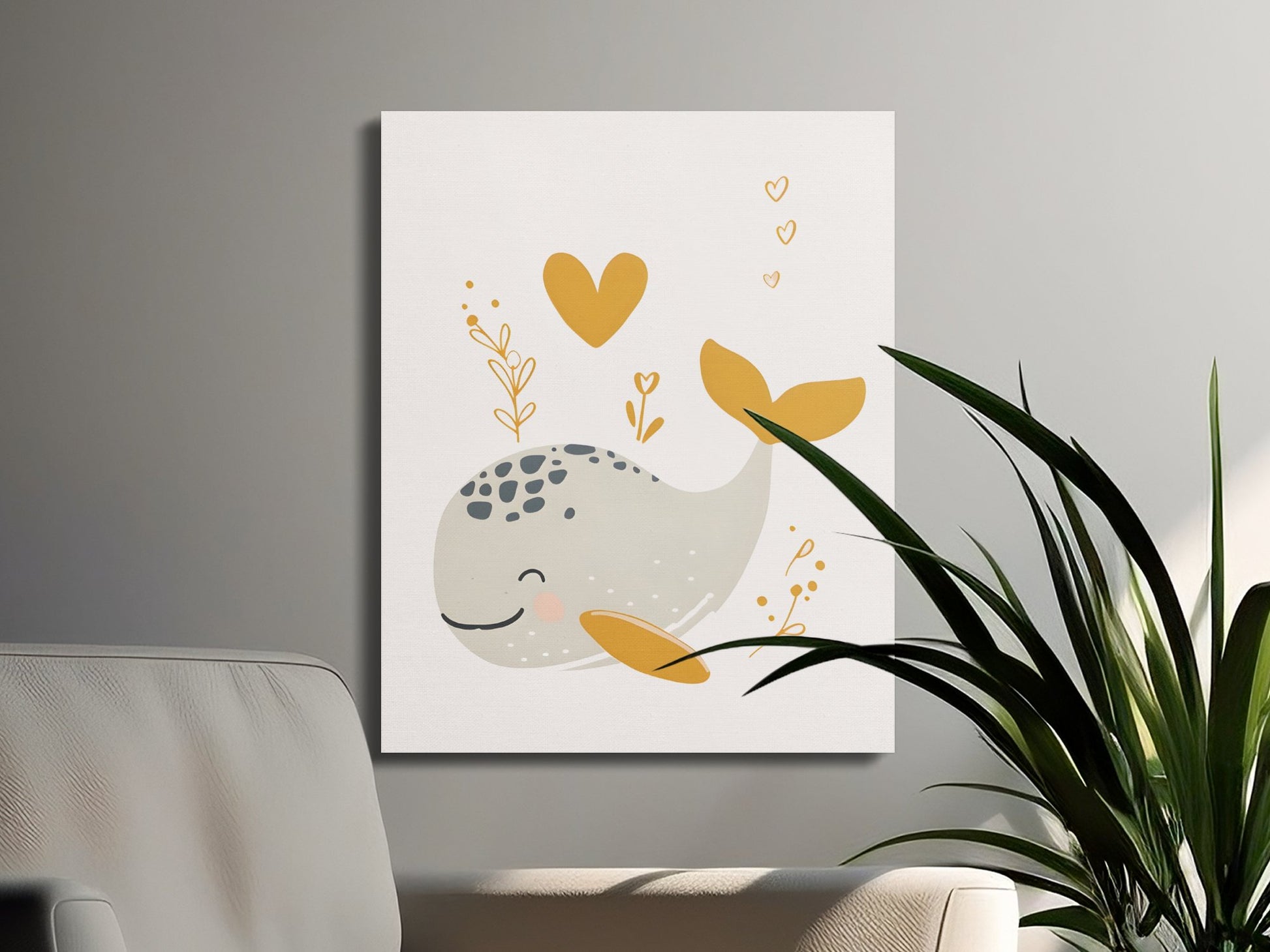 Premium Poster of Whimsical Whale Nursery Wall Art Canvas Wraps