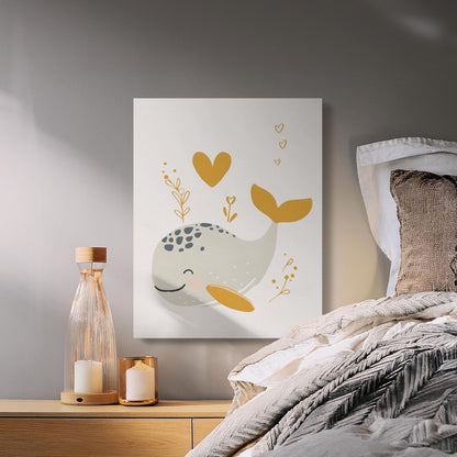 Premium Poster of Whimsical Whale Nursery Wall Art Canvas Wraps