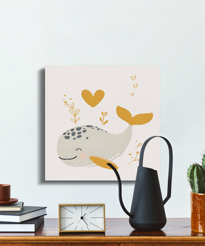 Premium Poster of Whimsical Whale Nursery Wall Art Canvas Wraps