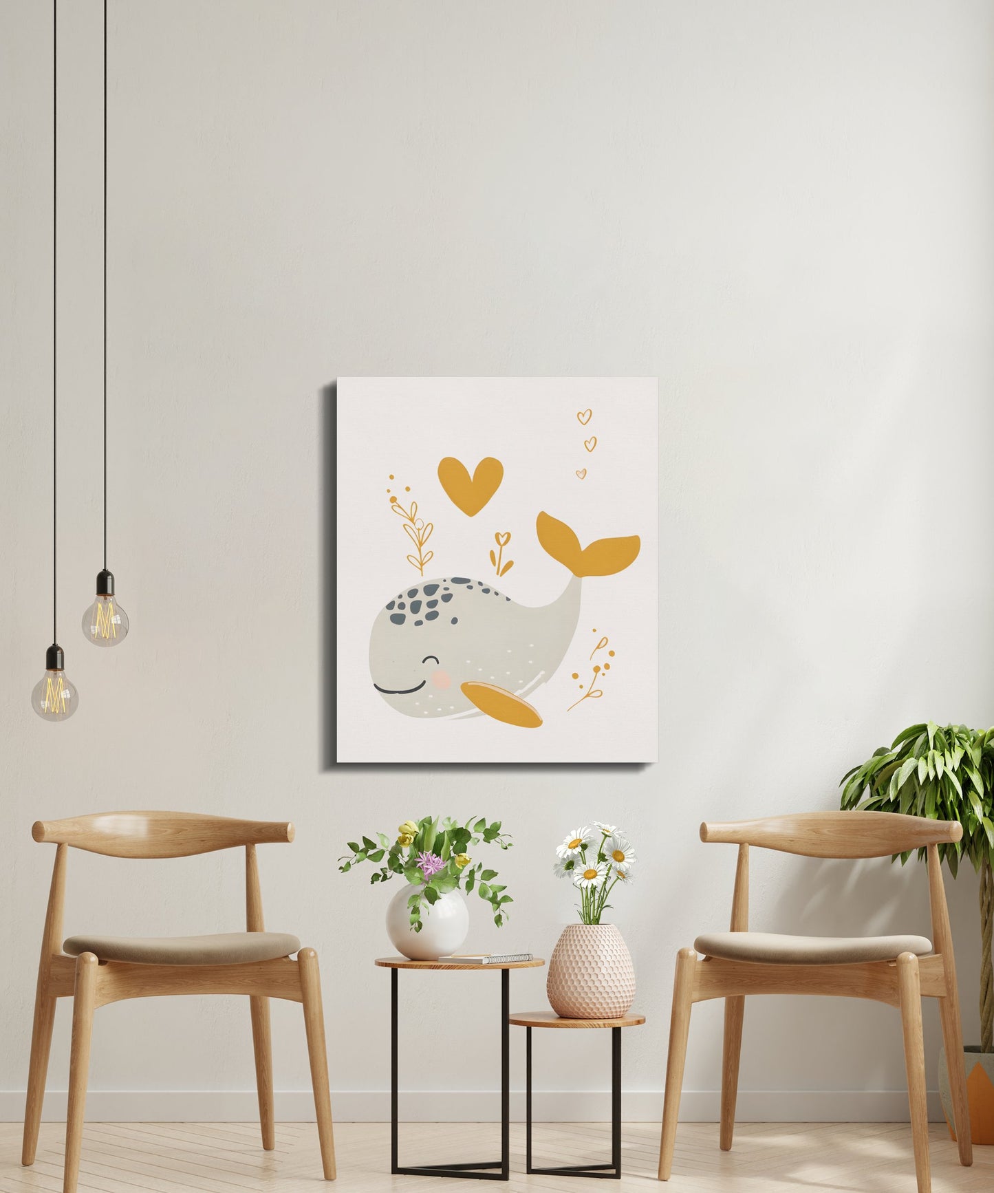 Premium Poster of Whimsical Whale Nursery Wall Art Canvas Wraps