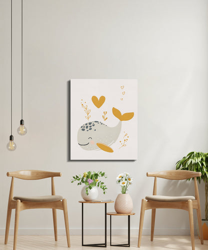 Premium Poster of Whimsical Whale Nursery Wall Art Canvas Wraps