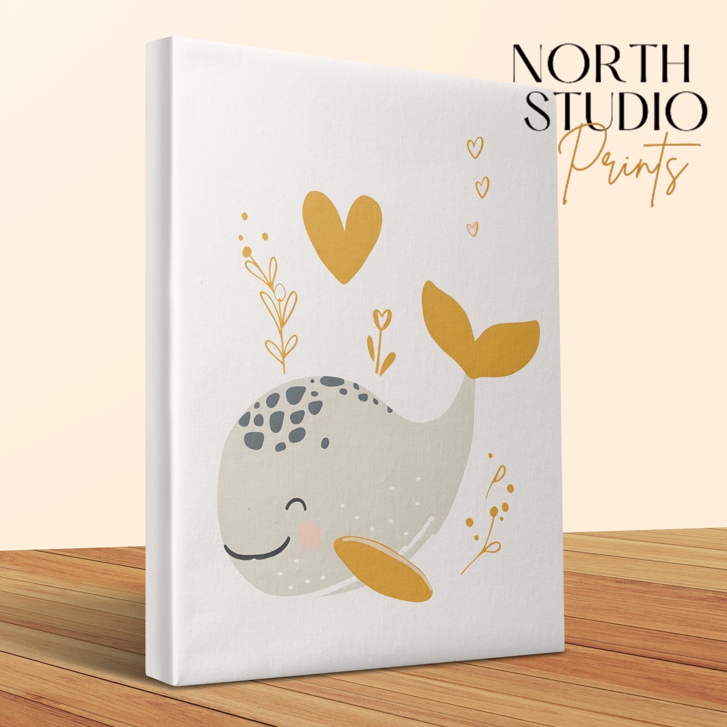 Premium Poster of Whimsical Whale Nursery Wall Art Canvas Wraps