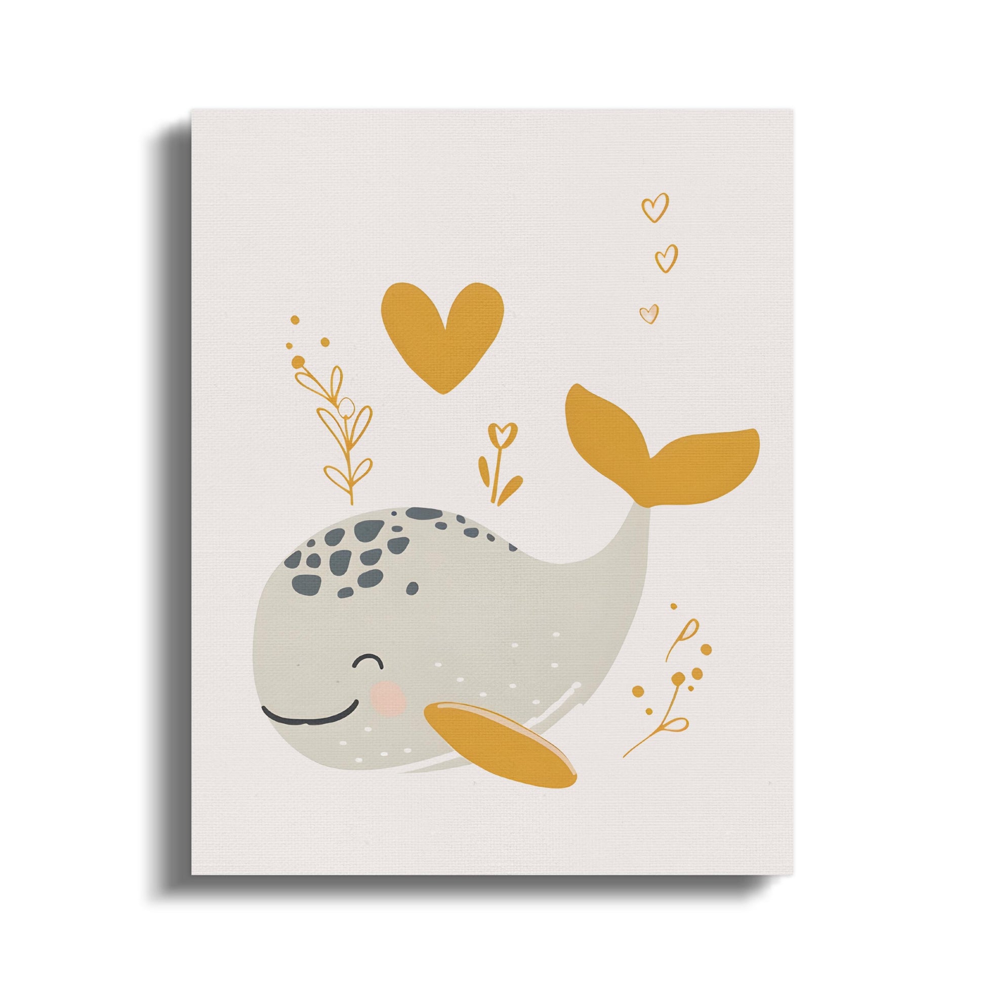 Premium Poster of Whimsical Whale Nursery Wall Art Canvas Wraps