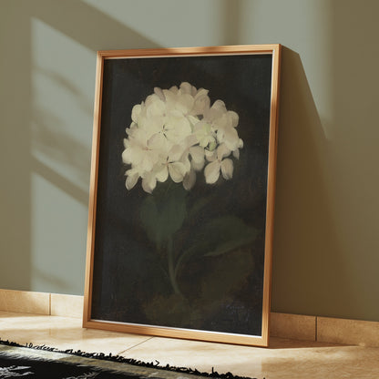 Premium Poster of White Hydrangea Painting Botanical Art Print Posters