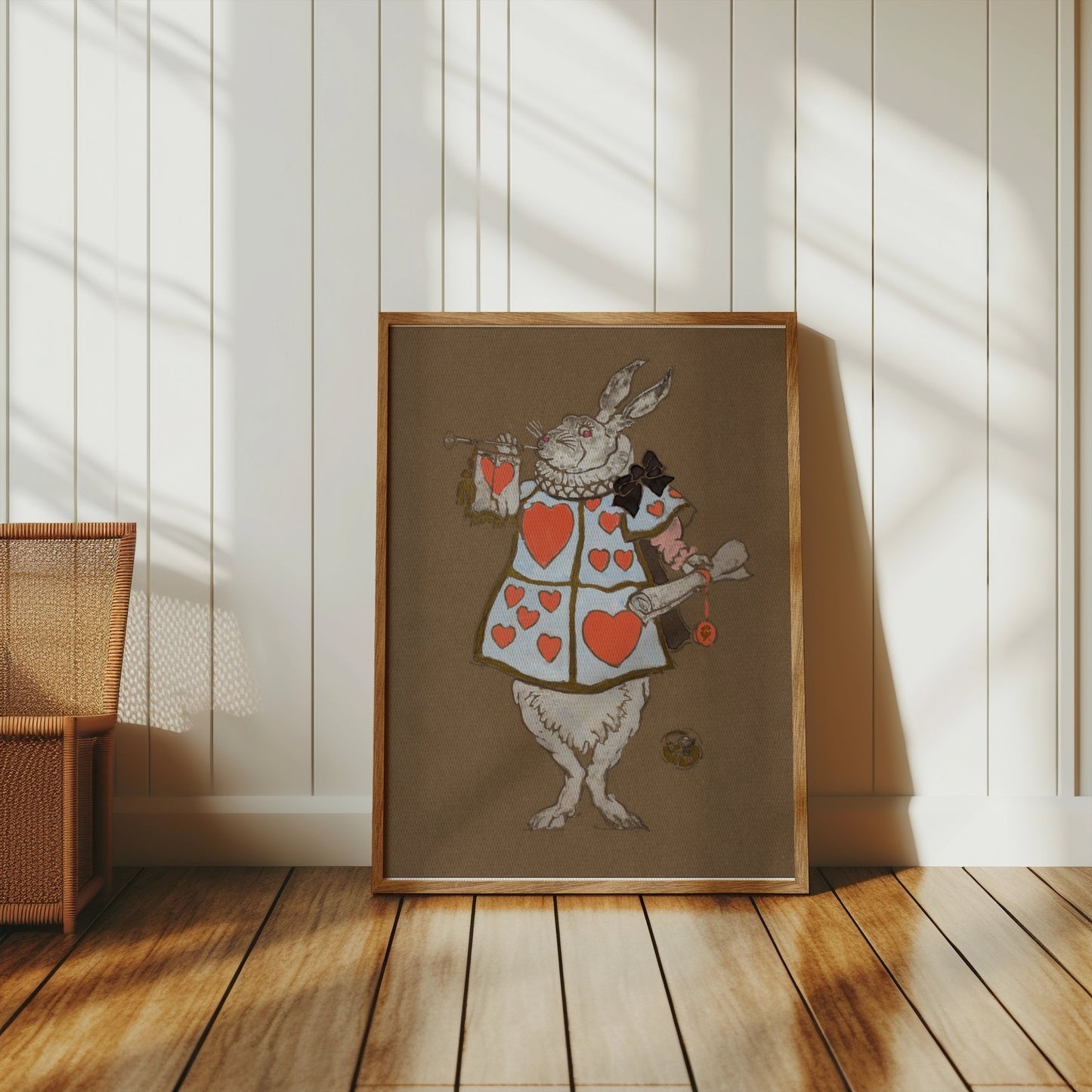Premium Poster of White Rabbit Hearts Artwork Fantasy Prints Posters