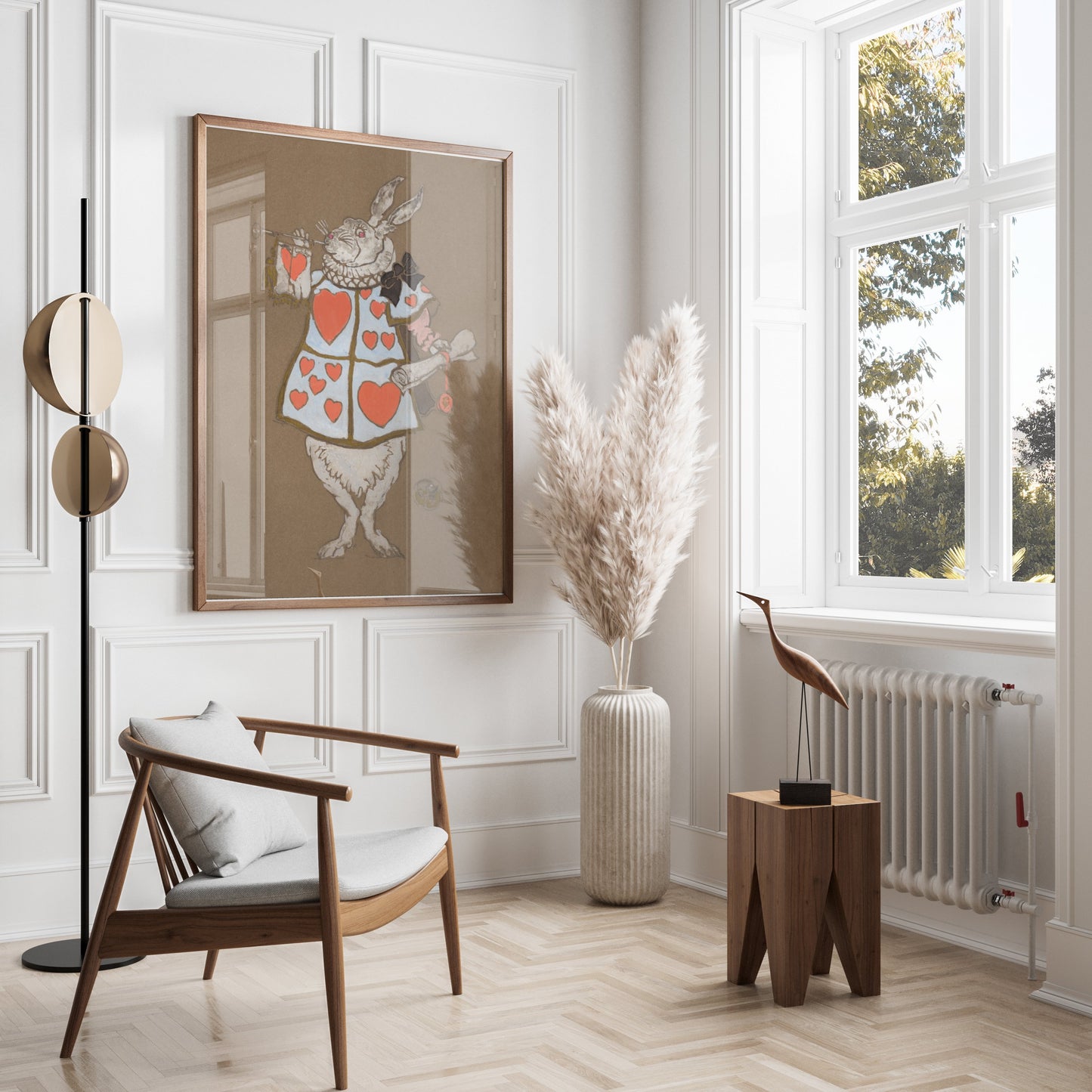 Premium Poster of White Rabbit Hearts Artwork Fantasy Prints Posters