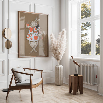 Premium Poster of White Rabbit Hearts Artwork Fantasy Prints Posters