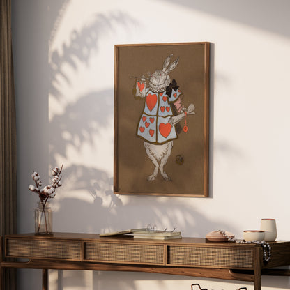 Premium Poster of White Rabbit Hearts Artwork Fantasy Prints Posters