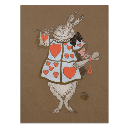 Premium Poster of White Rabbit Hearts Artwork Fantasy Prints Posters