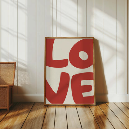 Premium Poster of Wide-format Red Love Typography Art Posters