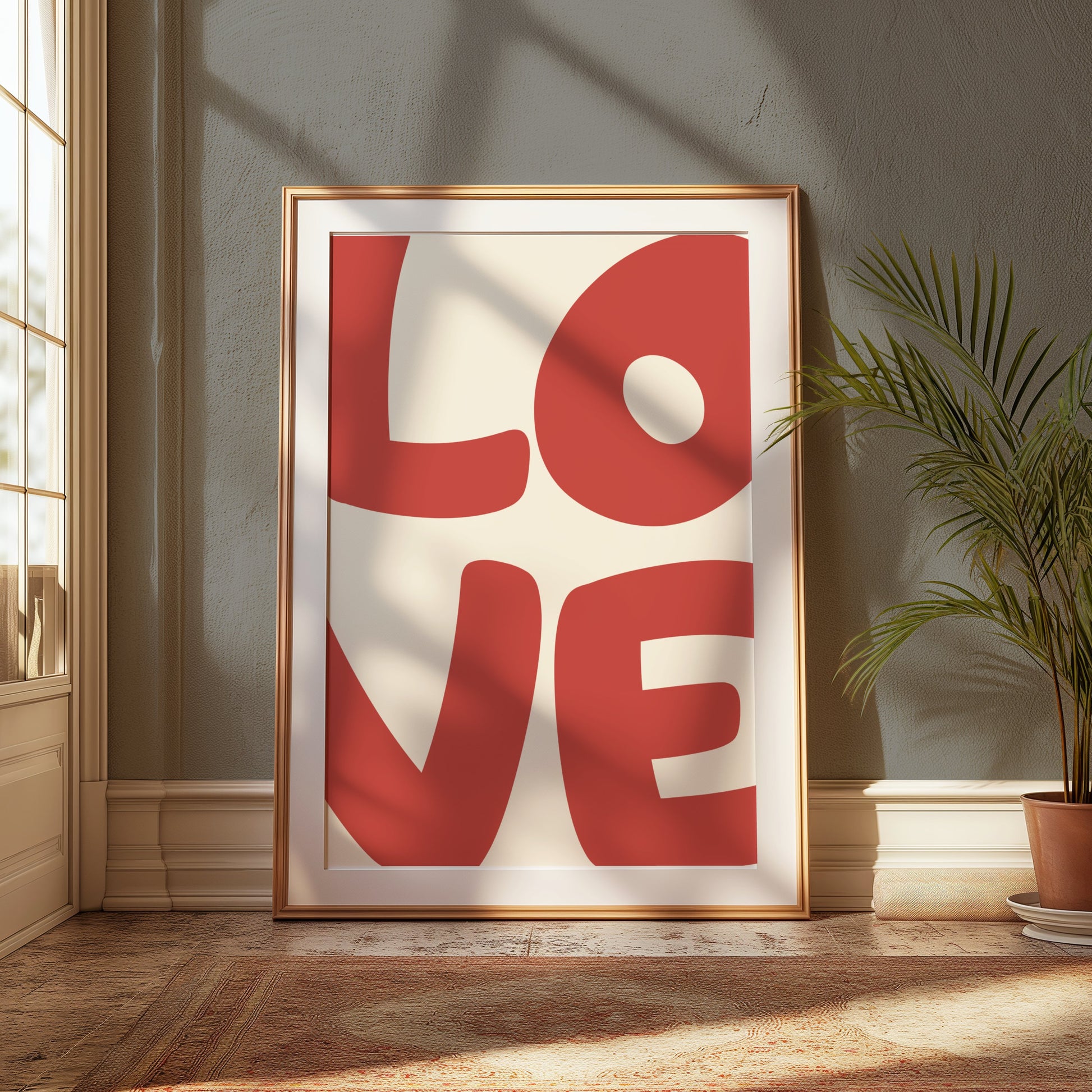Premium Poster of Wide-format Red Love Typography Art Posters