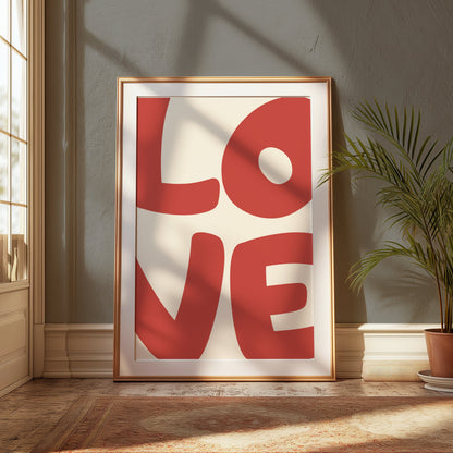 Premium Poster of Wide-format Red Love Typography Art Posters
