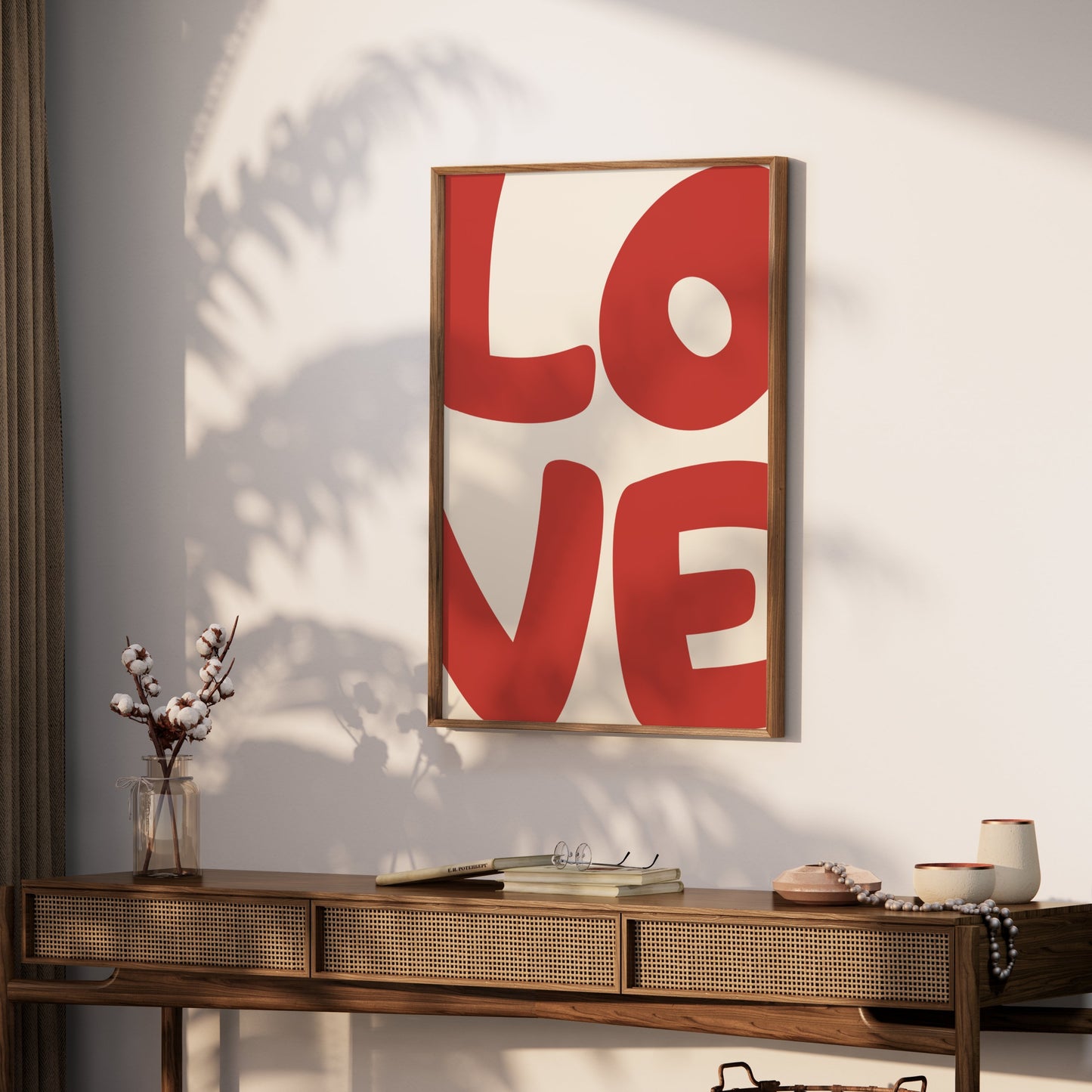Premium Poster of Wide-format Red Love Typography Art Posters