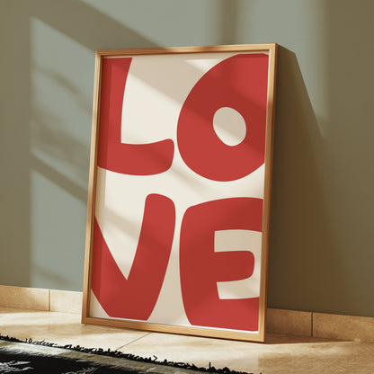 Premium Poster of Wide-format Red Love Typography Art Posters