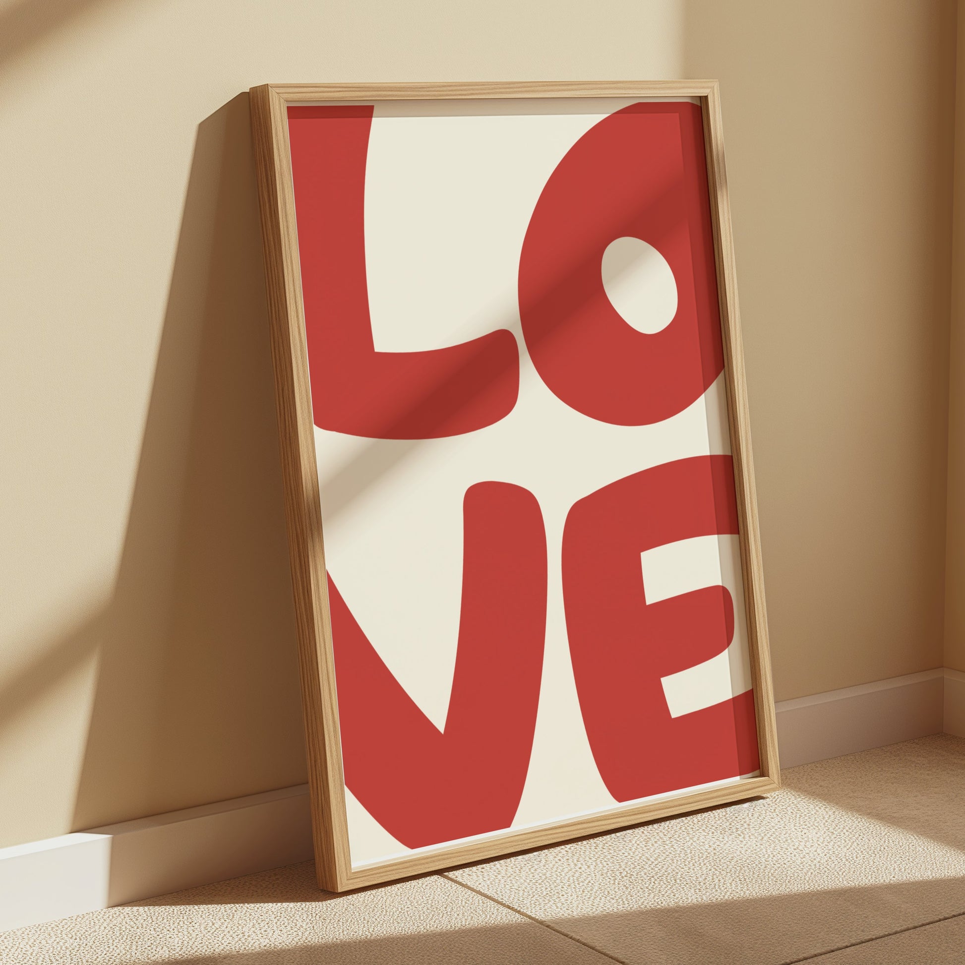 Premium Poster of Wide-format Red Love Typography Art Posters