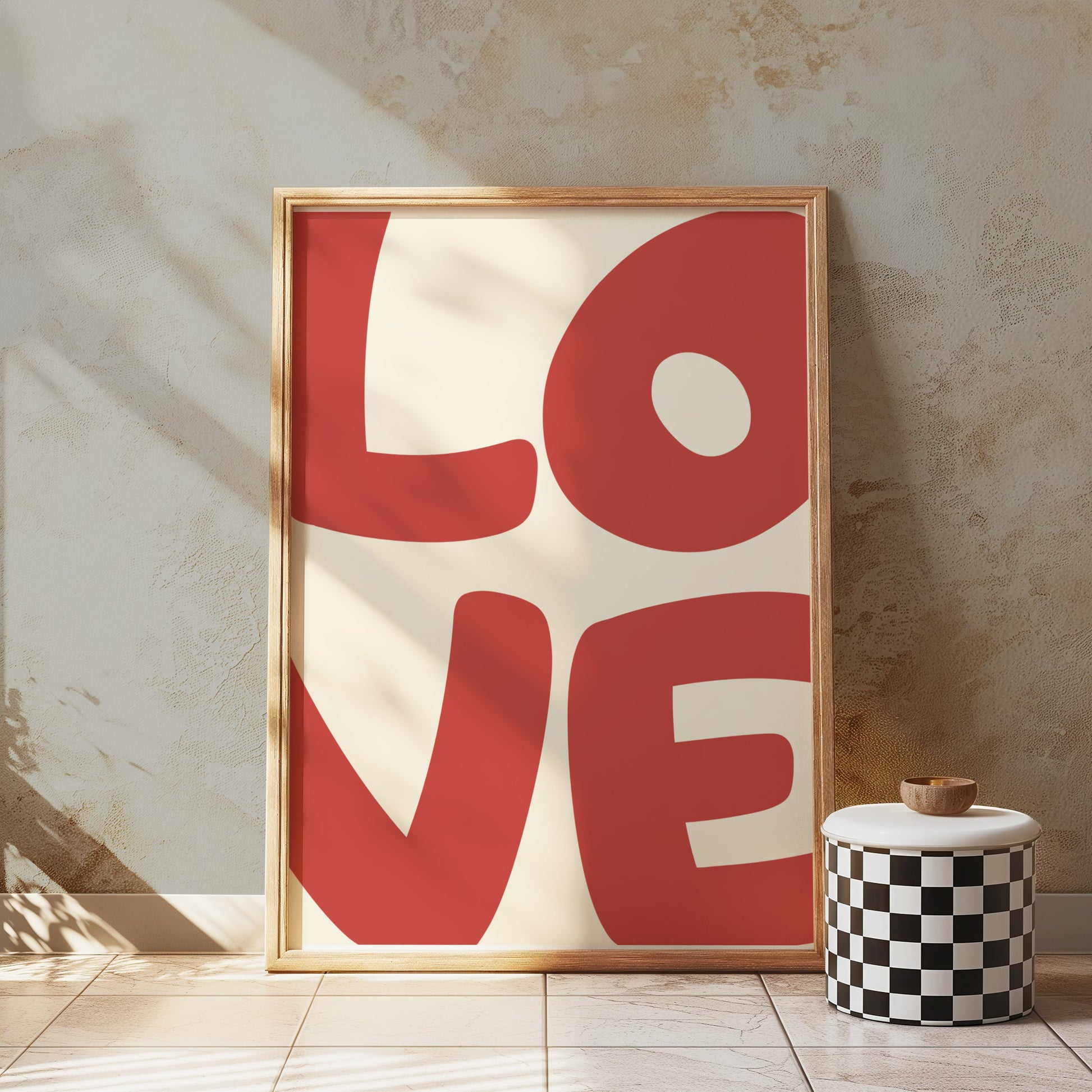 Premium Poster of Wide-format Red Love Typography Art Posters
