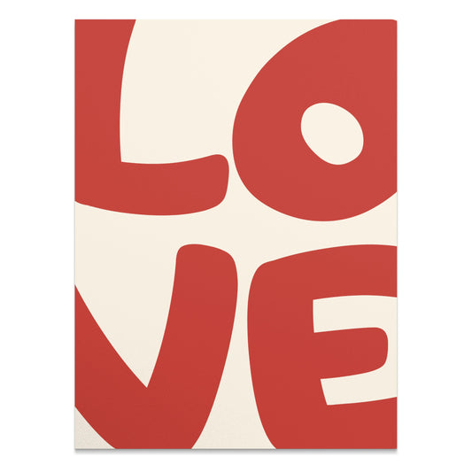 Premium Poster of Wide-format Red Love Typography Art Posters