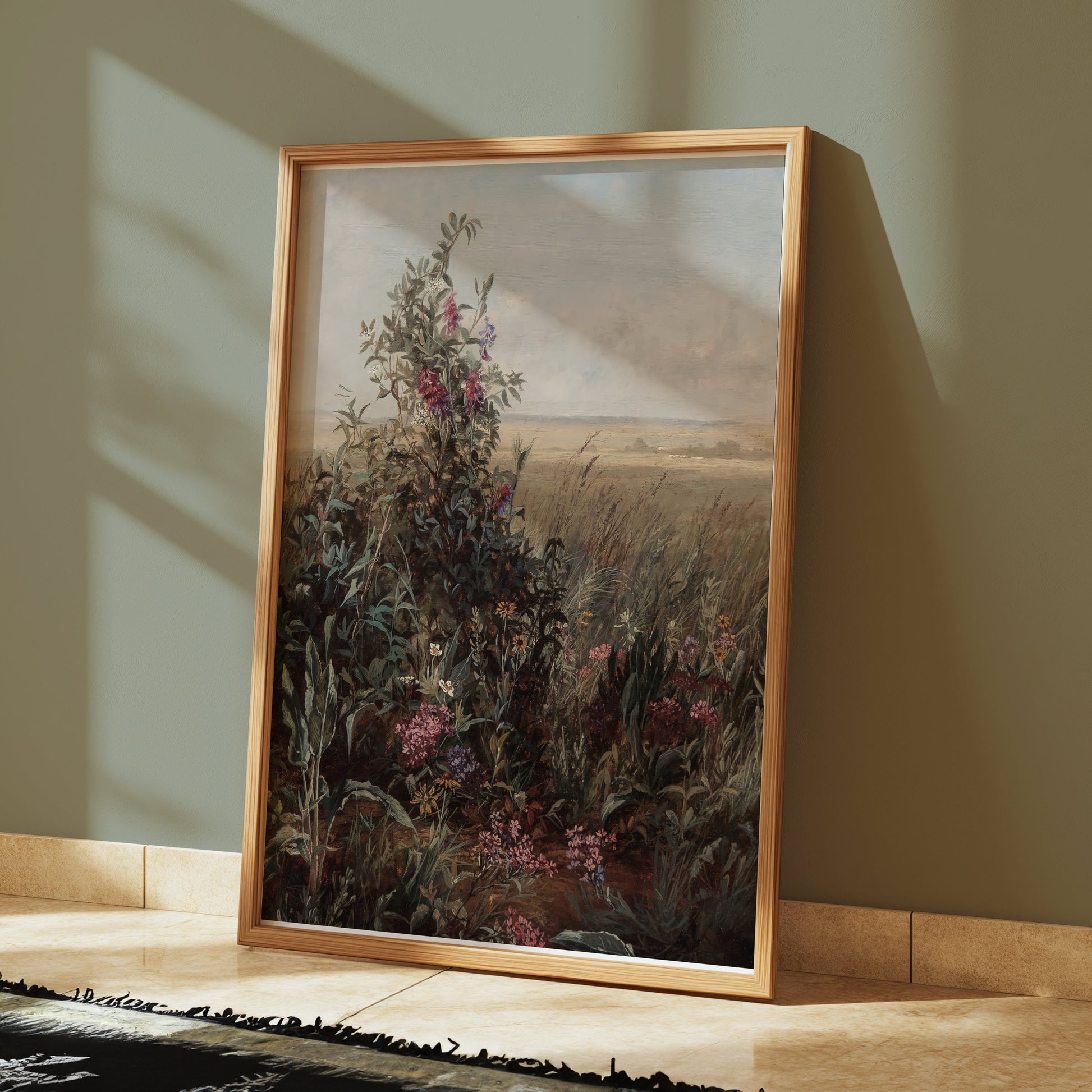 Premium Poster of Wild Meadow with Blooming Flowers Art Posters