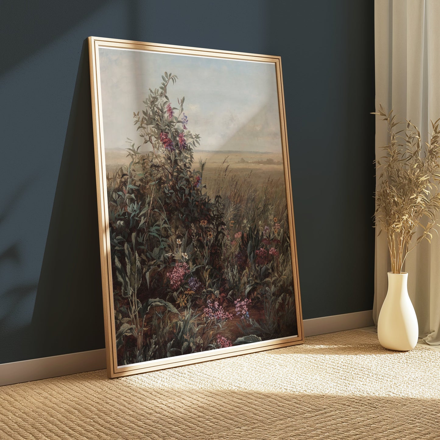 Premium Poster of Wild Meadow with Blooming Flowers Art Posters