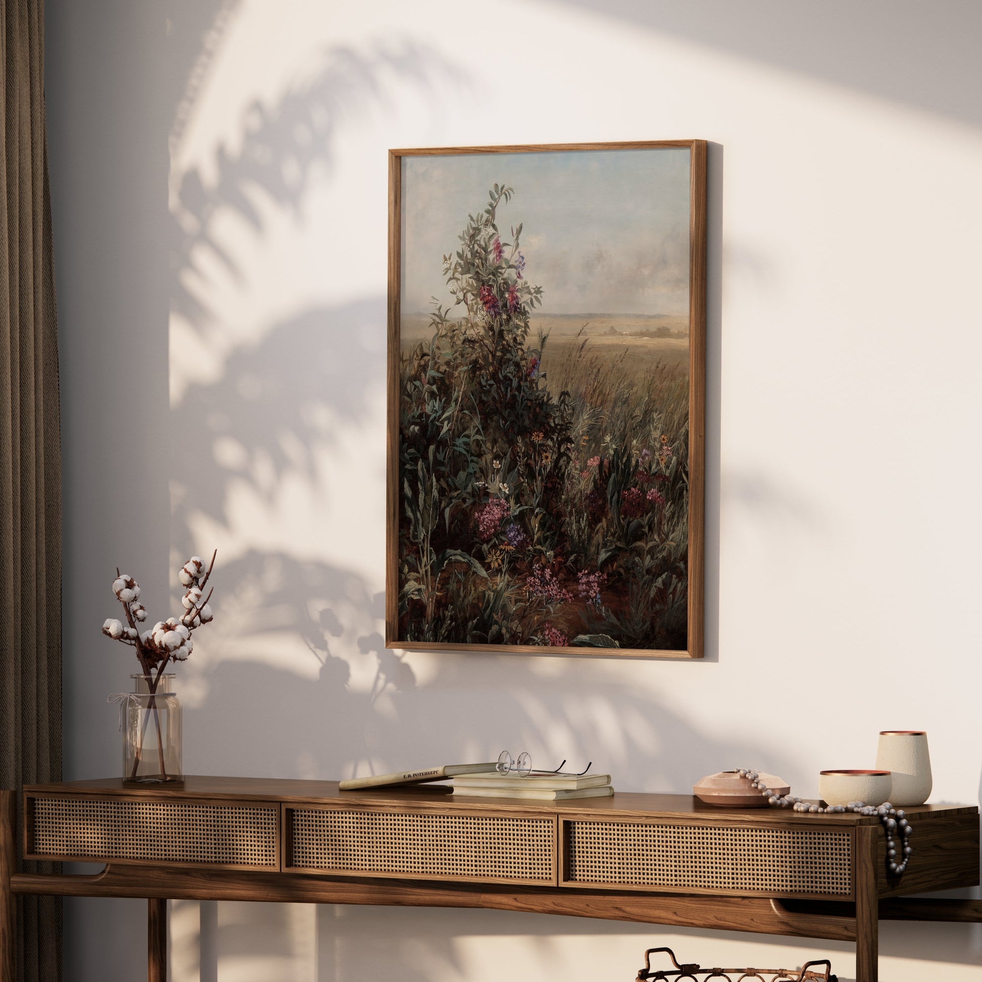 Premium Poster of Wild Meadow with Blooming Flowers Art Posters
