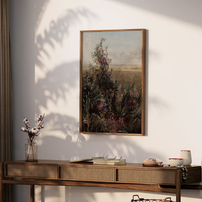 Premium Poster of Wild Meadow with Blooming Flowers Art Posters
