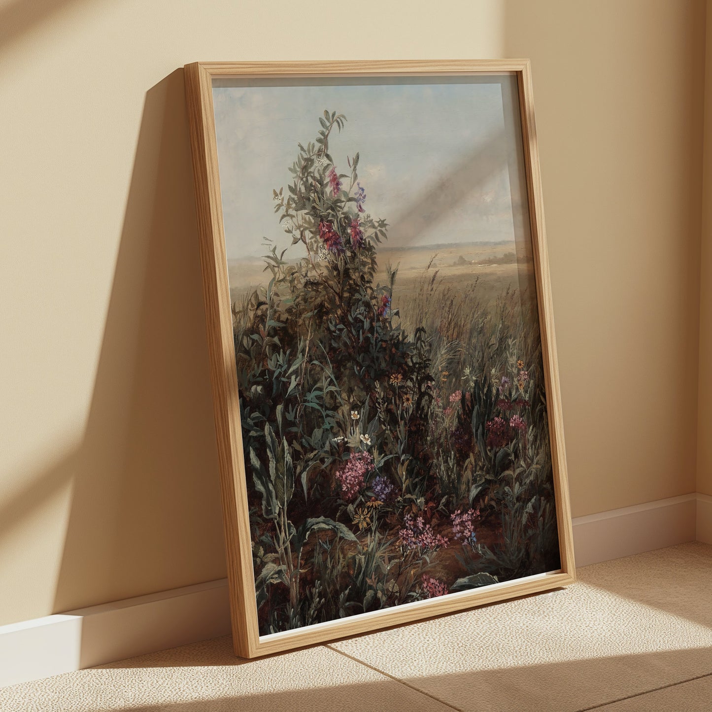Premium Poster of Wild Meadow with Blooming Flowers Art Posters